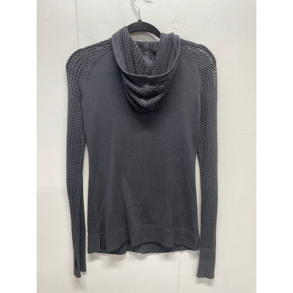 Athleta Women's Lightweight Sweater Jacket Activewear Small Charcoal Gray Hood - Picture 7 of 10